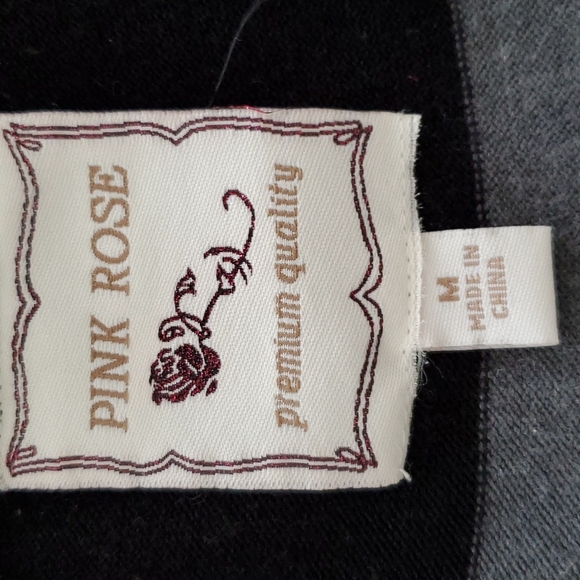 Pink Rose Black & Gray Striped Sweater Dress Med - Picture 5 of 7